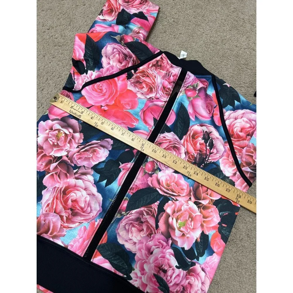 Lululemon Hold Your Om Hoodie Jacket Secret Garden Black Floral Zip Size 8 - Picture 9 of 10